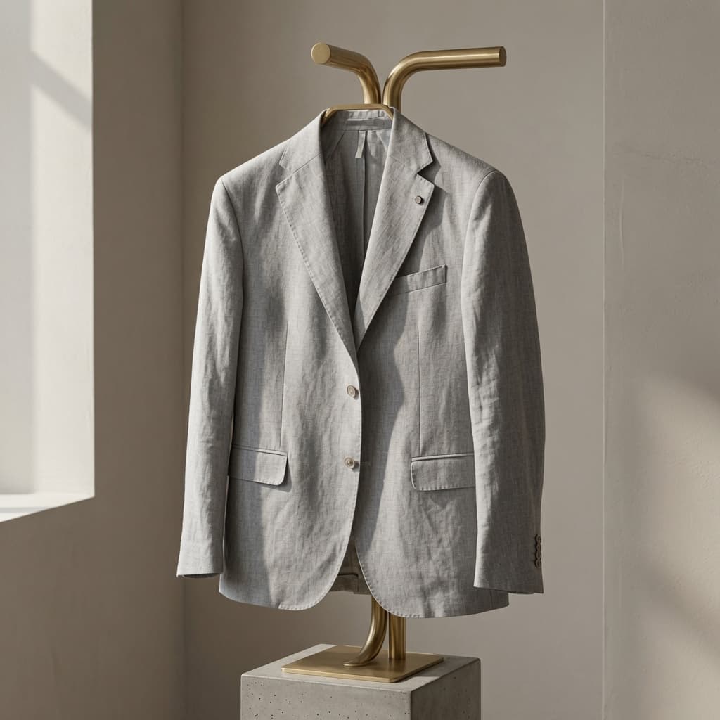 Paul Miranda — Veste en Lin Gris clair