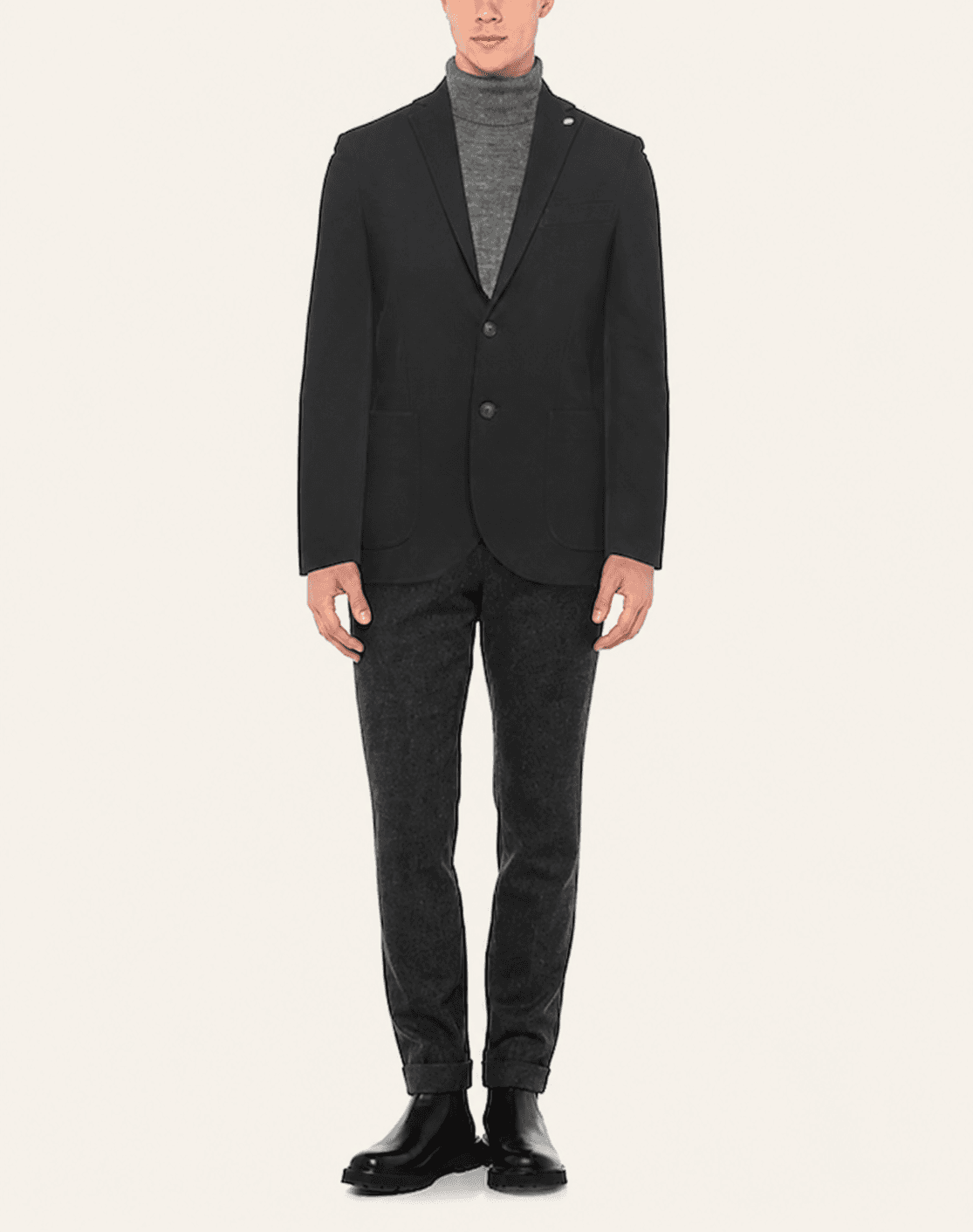 Paul Miranda — black blazer, full look